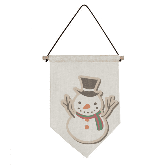 mas Snowman Cartoon Festival Canvas Flag Hanging Wall Art Decor Banner