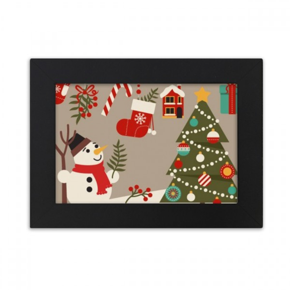mas Snowman Tree Gloves Festival Desktop Photo Frame Ornaments Picture Art Painting