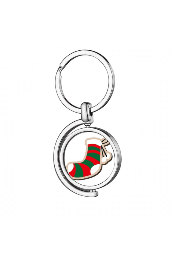 mas Sock Cartoon Festival Rotating Keychain Metal Keyring Holder