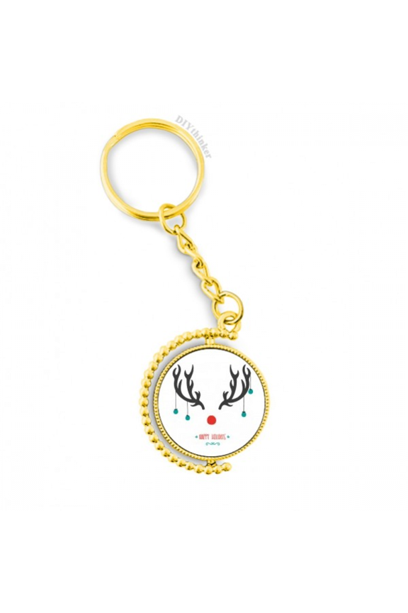 mas antler holiday pattern metal connector key chain accessory en keyholder