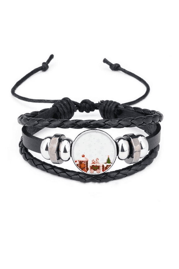 mas candy train festival bracelet braided leather woven wristband