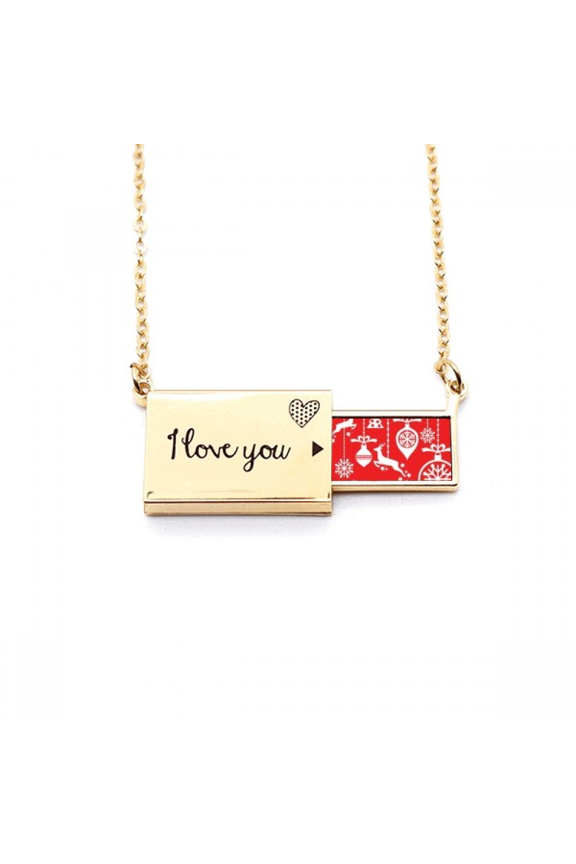 mas elk snowflake tree festival letter envelope necklace pendant jewelry