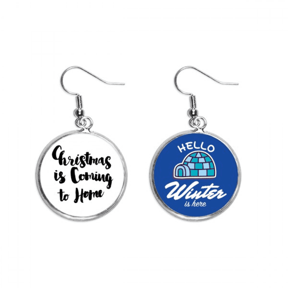 mas is cong to home quote dangle drop winter ice earring jewelry