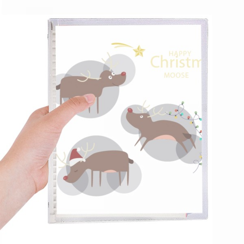 mas reindeer moose pattern notebook loose diary refillable journal statiry