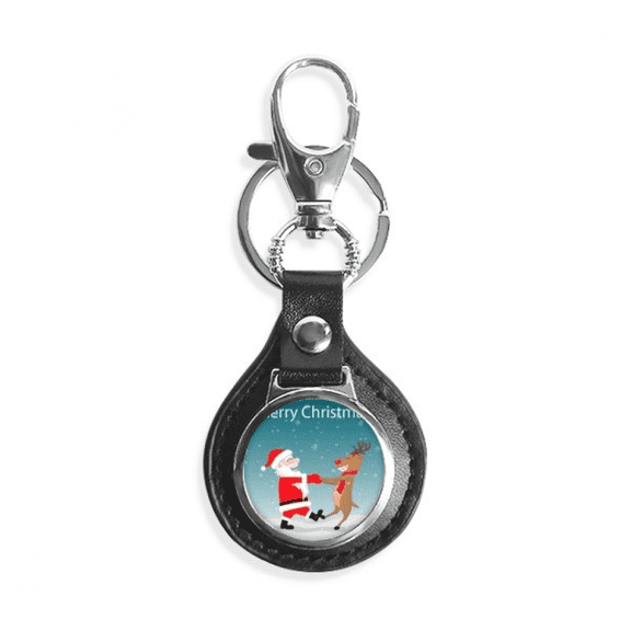 mas santa claus elk festival key link chain keyholder finder hook metal