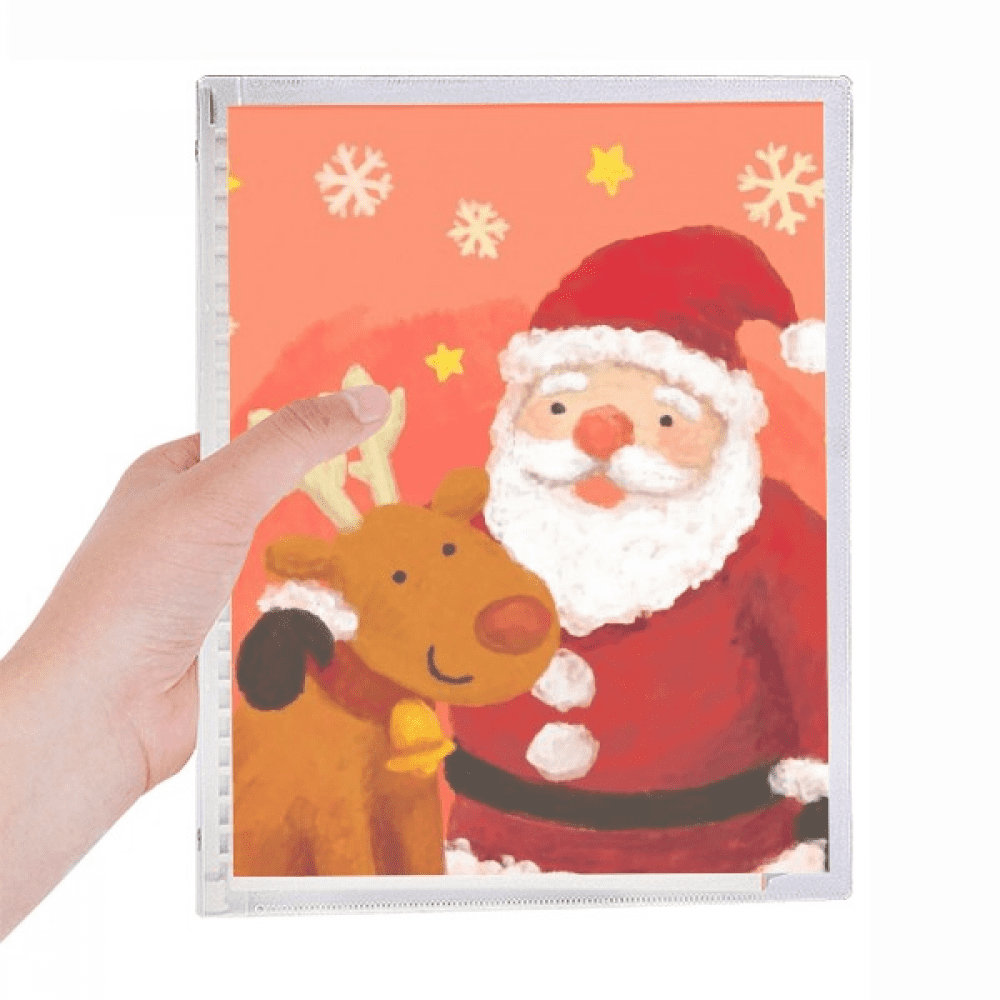 mas santa claus snowflake elk festival notebook loose diary refillable journal statiry