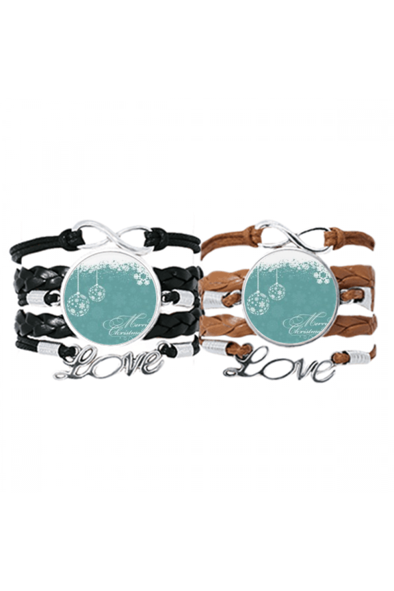 mas snowflake ball festival bracelet hand strap leather wristband double set