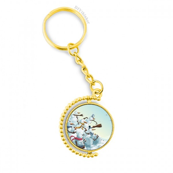 mas snowman painting festival metal connector key chain  accessory en keyholder