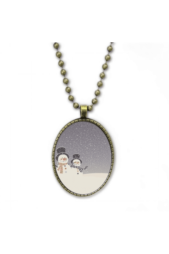 mas snowman snowflake festival necklace vintage chain bead pendant jewelry collection