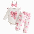 thumbnail image 1 of masbird Baby Girl Clothes Set Little Girl Ruffle Romper Top Camouflage Pants Newborn Infant Baby Girl Outfit,Pink,6-9 M, 1 of 9