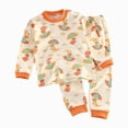 thumbnail image 1 of masbird Girls Boys Pajamas 2Piece Toddler Kids Pjs Sets Cotton Toddler Clothes Fall Winter Sleepwears 6-12 Months 12-24 Months 2t 3t 4t 5t 6t 7t 8t 9t Children(Orange,6-7 Y), 1 of 4