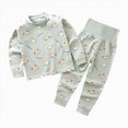 thumbnail image 1 of masbird Kids Toddler Boy Girl Pajamas Pj Set Long Sleeve Snug Fit Soft & Cozy Sleepwear Loungewear 2-Pack 6-12 Months 12-24 Months 2t 3t 4t 5t 6t 7t 8t 9t Children(Light Green,2-3 Y), 1 of 4