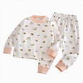 thumbnail image 1 of masbird Little Boys Girls Pajamas Toddler Clothes Cotton 2 Pieces Pjs Kids Jammies Sets Fall Winter Sleepwear for 6-24 Months 2 3 4 5 6 7 8 9 T Children(Orange,4-5 Y), 1 of 4