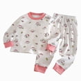 thumbnail image 1 of masbird Little Boys Girls Pajamas Toddler Clothes Cotton 2 Pieces Pjs Kids Jammies Sets Fall Winter Sleepwear for 6-24 Months 2 3 4 5 6 7 8 9 T Children(Watermelon Red,4-5 Y), 1 of 4