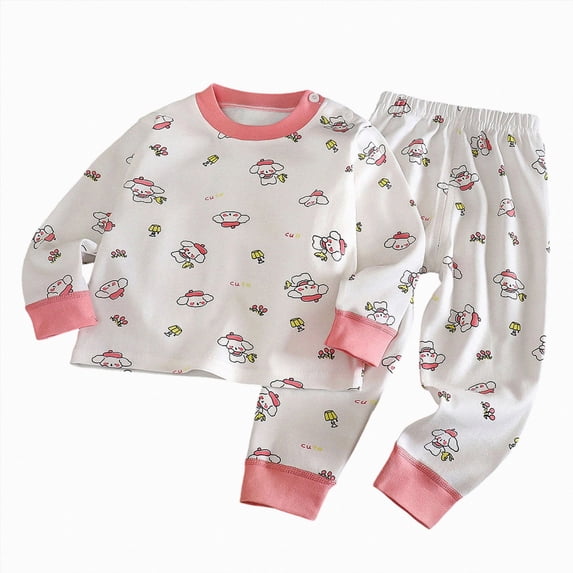 masbird Little Boys Girls Pajamas Toddler Clothes Cotton 2 Pieces Pjs Kids Jammies Sets Fall Winter Sleepwear for 6-24 Months 2 3 4 5 6 7 8 9 T Children(Watermelon Red,4-5 Y)