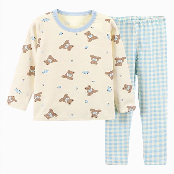 masbird Little Boys Girls Pajamas for Toddler Clothes Set Truck Sleepwear Long Sleeve Cotton 2 Piece Kids Pjs 6-12 Months 12-24 Months 2t 3t 4t 5t 6t 7t 8t 9t(Sky Blue,18-24 M)