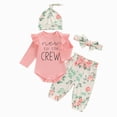 thumbnail image 1 of masbird Newborn Baby Girl Clothes Infant Ruffle Romper Pants Set Fall Winter Outfits Cute Baby Clothes for Girls,Pink,0-3 M, 1 of 7
