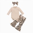 thumbnail image 1 of masbird Newborn Baby Girl Clothes Rib Frill Long Sleeve Romper Flared Pants Headband Set 3pcs Fall Winter Outfits,White,9-12 M, 1 of 9