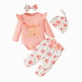 thumbnail image 1 of masbird Newborn Infant Girl Clothes Rib Knit Romper Daisy Print Pants Headband Baby Clothes for Girls 0 3 6 12 18 24 Months,Pink,6-9 M, 1 of 9