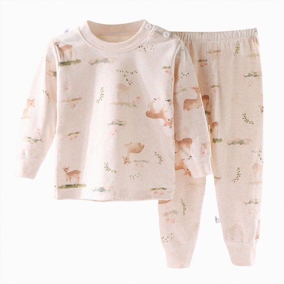 masbird Pajamas For Kids Little Girls Boys Pajamas Cute Graphic Cotton 2 Piece Train Toddler Sleepwear Fall Winter Clothes Set for 6-24 Months 2t 3t 4t 5t 6t 7t 8t 9t(Pink,6-12 M)