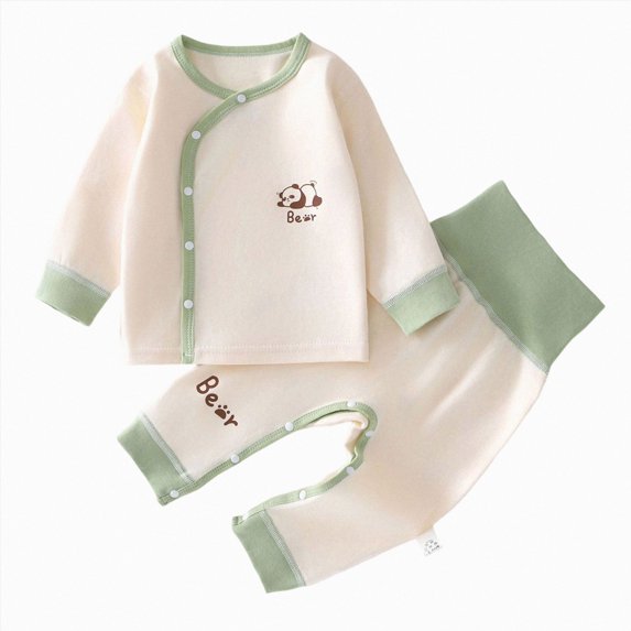 masbird Toddler Girls Boys Pajama Sets Long Sleeve Top with Pants Cotton Soft Sleepwear 2 Piece Pjs Set 6-12 Months 12-24 Months 2t 3t 4t 5t 6t 7t 8t 9t Children(Light Green,9-12 M)