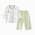 thumbnail image 1 of masbird Toddler Pajamas Cotton Kids Pajamas for Boys Girls Long Sleeve Pajama Set 2 Piece Snug Fit Pjs Set 6-12 Months 12-24 Months 2t 3t 4t 5t 6t 7t 8t 9t Children(Green,11-12 Y), 1 of 7
