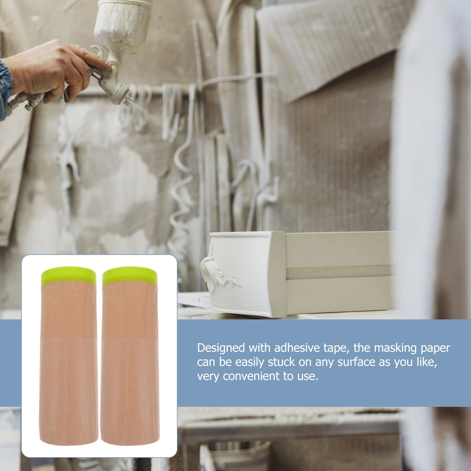 masking paper roll 2 Rolls Paint Masking Paper Kraft Paper Masking