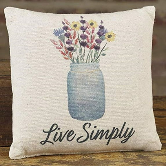 mason jar live simply 8 x 8 canvas decorative throw pillow