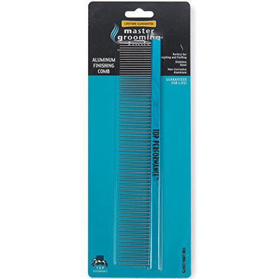 master grooming tools aluminum finishing comb - versatile combs for grooming dogs, 10"