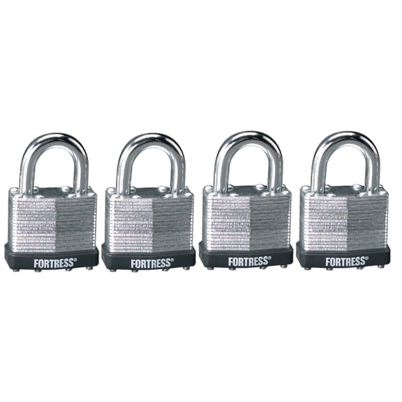 master lock 1803q fortress series laminated steel padlock, 1-1/2-inch, 4-pack