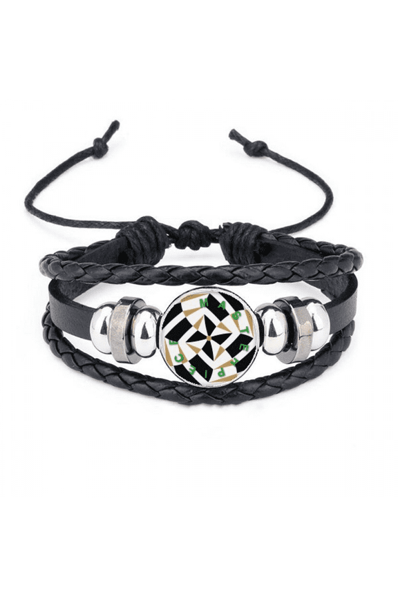 masterpiece interval block confusion bracelet braided leather woven wristband