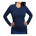 thumbnail image 1 of material girl long sleeve solid stretch tee, solid plain t-shirt, 1 of 2