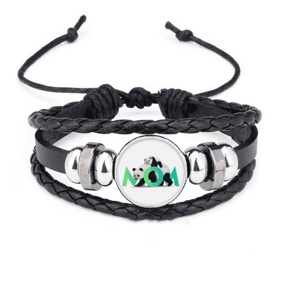 maternal animal panda raising bracelet braided leather woven wristband