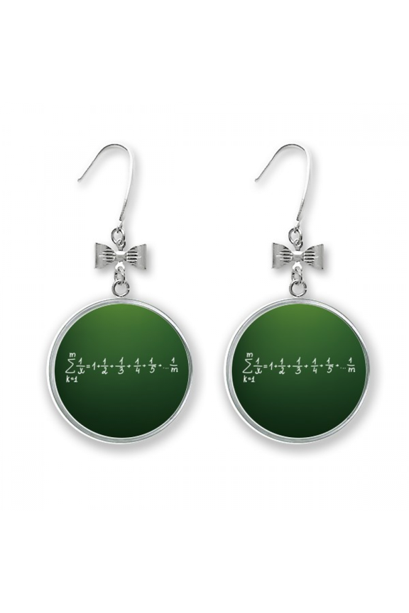 math kowledge formula art deco fashion bow earrings drop stud pierced hook