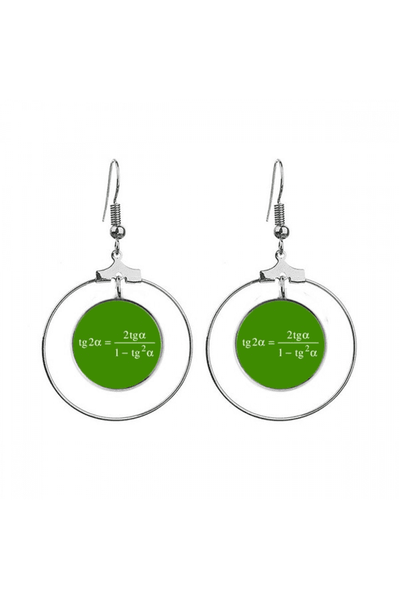 mathematical formula expresses computational equation earrings dangle hoop jewelry drop circle