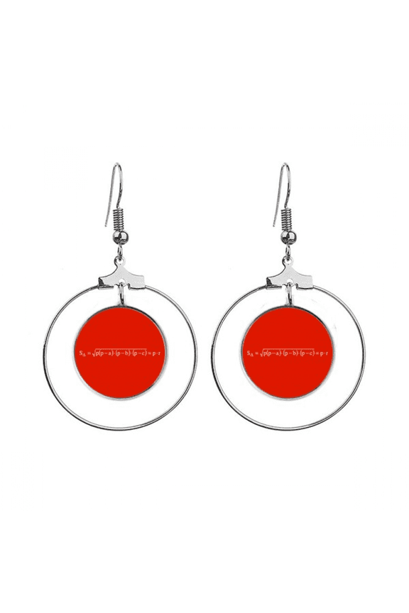 mathematical formula expressions computation root number earrings dangle hoop jewelry drop circle