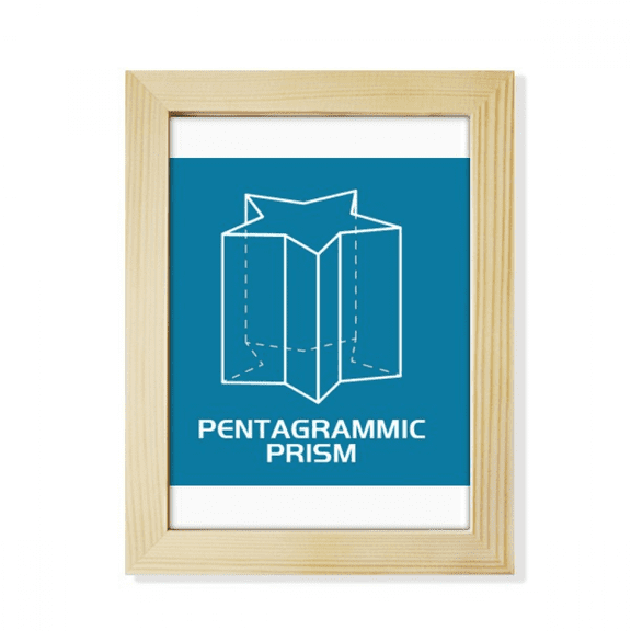 mathematical geometric sppantagramc prism desktop adorn photo frame display art painting wooden