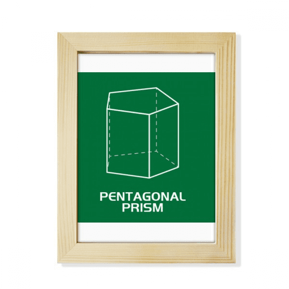 mathematical geometric sppentagonal prism desktop adorn photo frame display art painting wooden