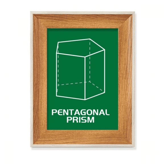 mathematical geometric sppentagonal prism desktop wooden photo frame display picture art painting multiple sets