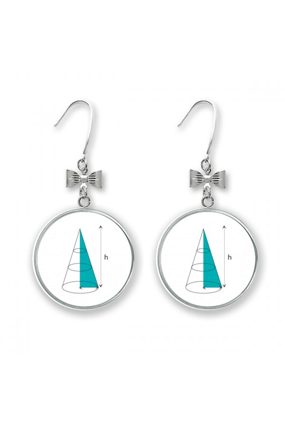 mathematical height area volume c bow earrings drop stud pierced hook