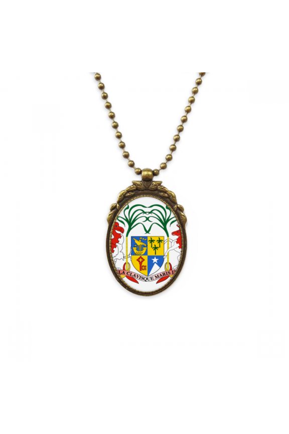 mauritius afnational emblem antique necklace vintage bead pendant keychain