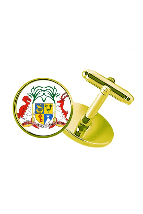 mauritius afnational emblem studded business metal cufflinks en