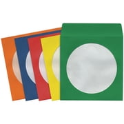 Maxell 190134 CD-401 CD/DVD Paper Sleeve - Clear Window 50 Pk (Assorted Colors) [DIGI REC. MEDIA]
