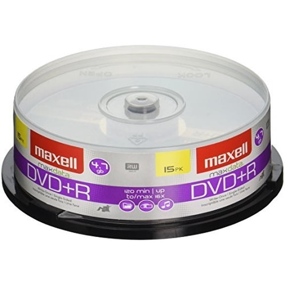 Maxell 639008 DVD+R 15Pk Spn 16X Write-Once DVD+R
