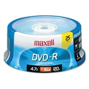 Maxell 638010 4.7 GB 16x Spindle DVD-R Recordable Disc - Gold (25/Pack)