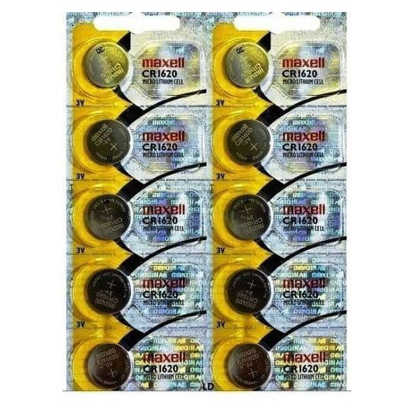 maxell CR1620 3V Lithium Coin Cell 10 pack 'New HOLOGRAM PACKAGE'