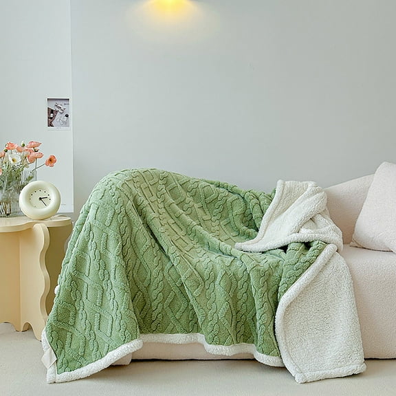 maxiaoxia 150x200cm Tafu Lamb Plush Blanket, Nap Blanket, Sofa Blanket, Winter Thickened Coral Velvet Blanket All-Season for Adults Kids