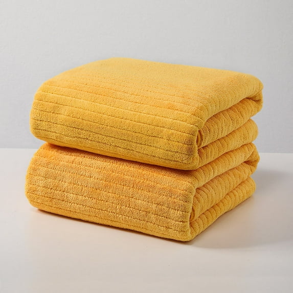 maxiaoxia 2PCS Coral Velvet Towel For Adult Daily Use At Home Absorbent Dry Hair Towel That Does Not Hair Beach Towel Strip Patterned Bath Towel Towels for Bathroom Pool Gym