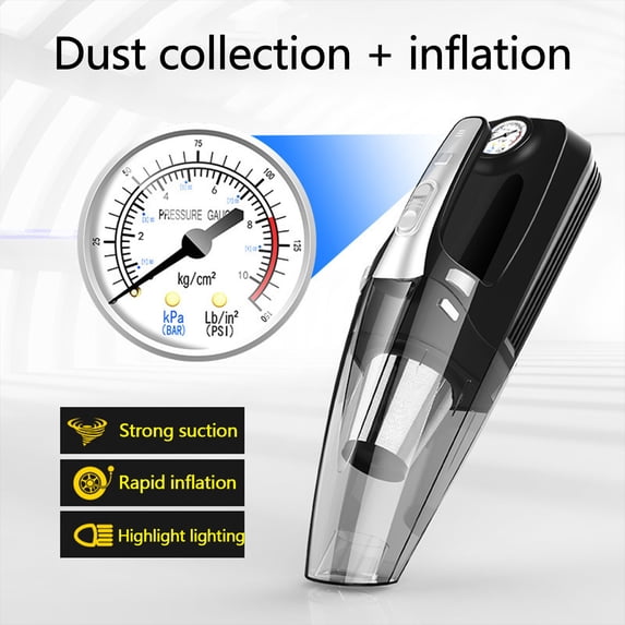 maxiaoxia 4-in-1 Car Vacuum Cleaner High Power with Pump, Portable High Power Handheld Car Vacuum Cleaner 6000PA/DC12 (V) for Home/Office with LED Light(Wireless Pointer Model)