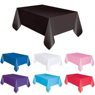 maxiaoxia 54 x 72 Inch Disposable Plastic Tablecloth, Rectangle Table Cover, Colorful Table Cloths Decorative for Parties Wedding Birthday